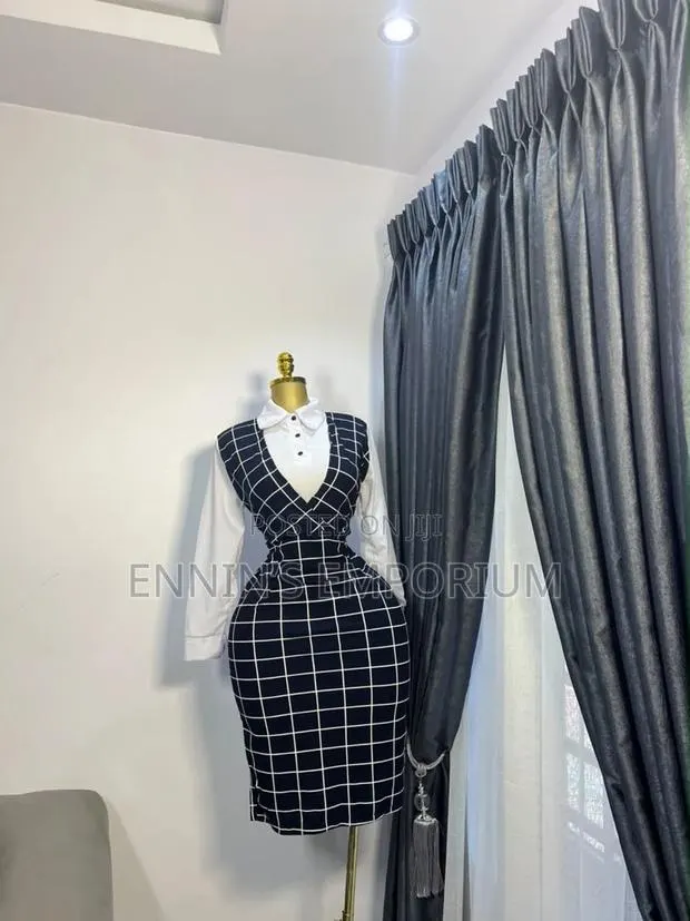 Green & White Checked Shirt Dress · Photo 1