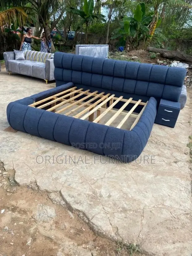 King Size Bed Frame and Side Drawers · Photo 1