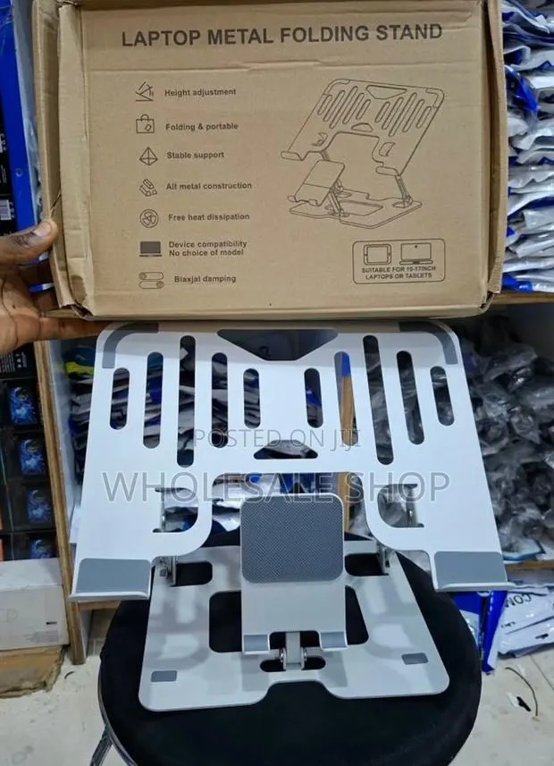 2 in 1 Laptop Metal Folding Stand With Phone Stand · Photo 1