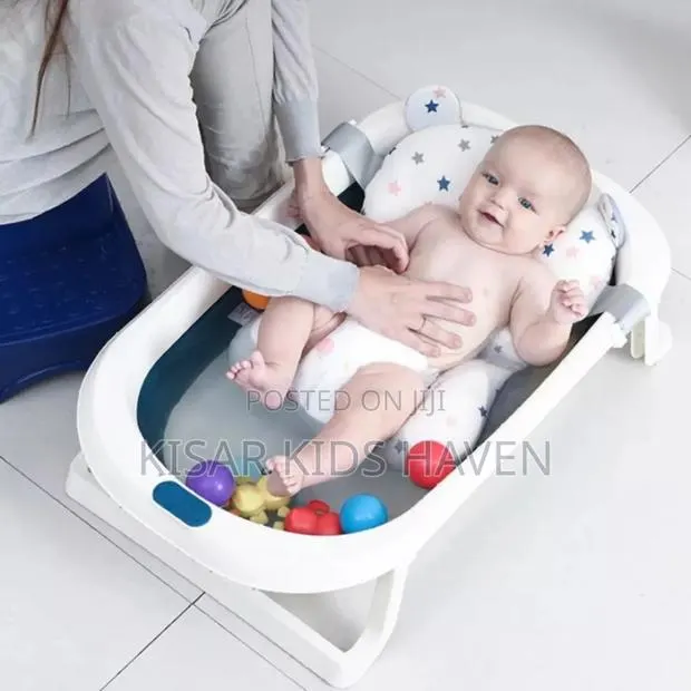 Foldable Bath Tub With Soft Cushion Bather( Pink/ Blue ) · Photo 1