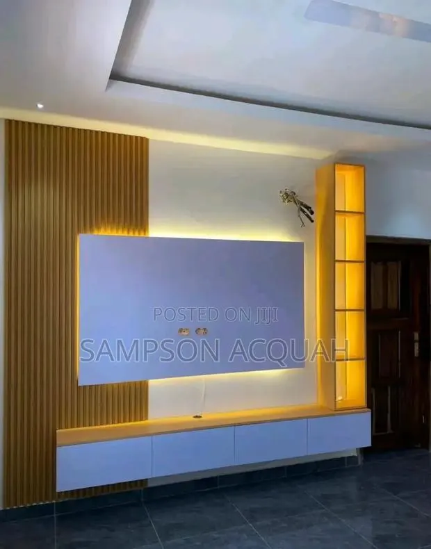 Foreign Wood Tv Decor With Panels Affordable · Photo 1