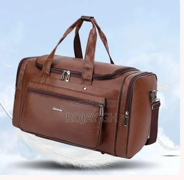 Leather Duffel Travel Bag - BROWN · Photo 2