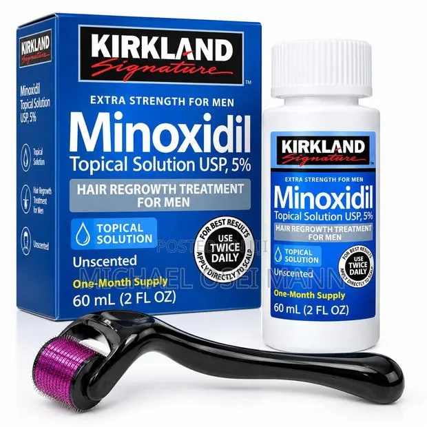 Kirkland Minoxidil 5% 60ml + Derma Roller Hair Care Set · Photo 1