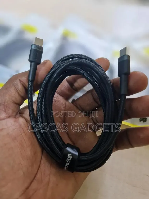 Braided 100w Type C to C and iPhone Fast Charge Cables · Photo 1