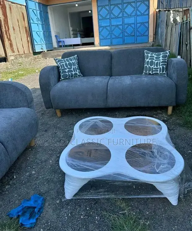 Modern Grey Fabric Sofa Set · Photo 1