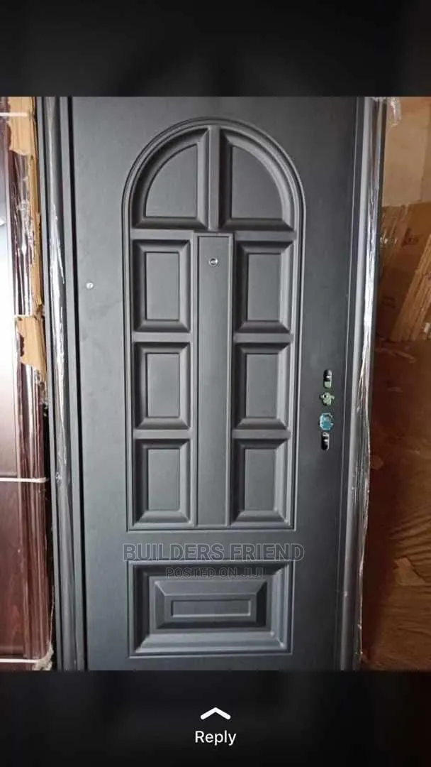Matte Black Stainless Steel Single Security Door+Locks+Bell · Photo 1