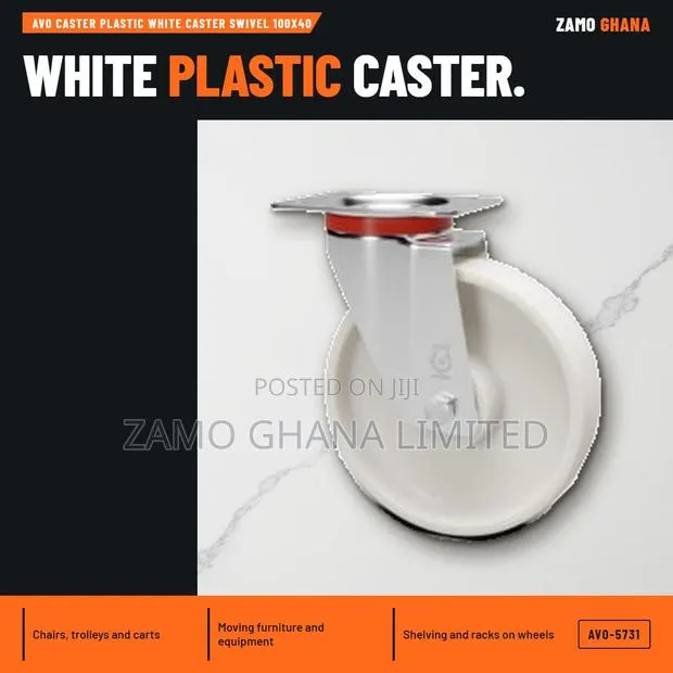 Avo Caster Plastic White Caster Swivel 100X40 - AVO-5731 · Photo 1