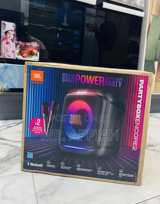Adorable JBL Party Box Encore 2 Potable With 2 Microphones(Black) · Photo 1