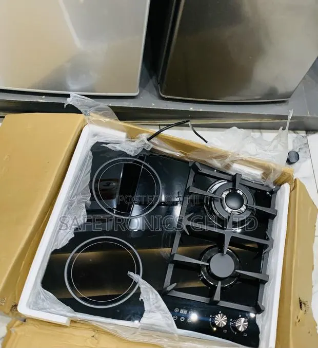 Quality Sleek Kenwood Black Glass 2 Gas Burners and 2 Electric Hob · Photo 1