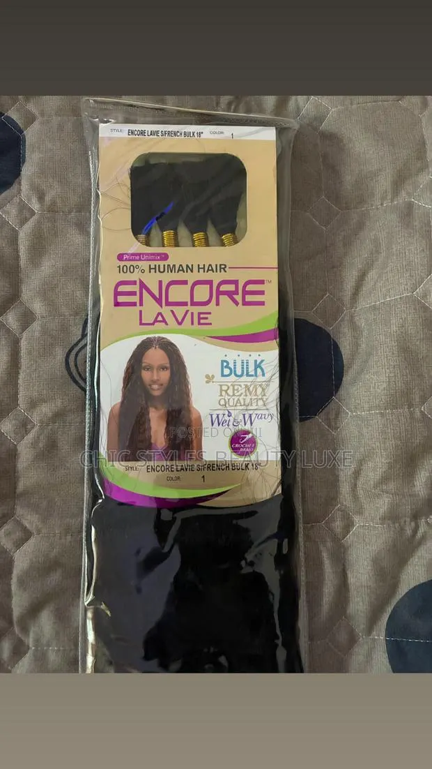 Human Hair Blend Crochet Braids Encore La Vie Wet N Wavy French Bulk · Photo 1