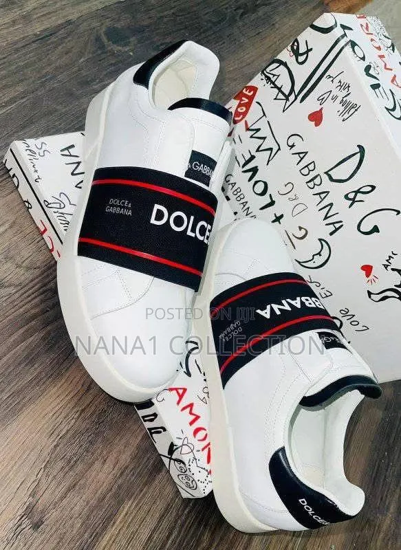 Dolce Gabbana White Leather Portofino Sneakers · Photo 1