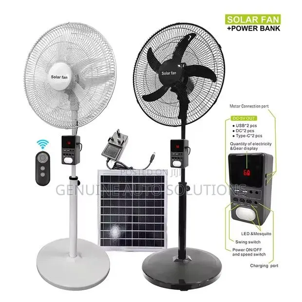 18" Solar Hybrid Rechargeable Standing Fan With Removable Power Bank · Photo 1