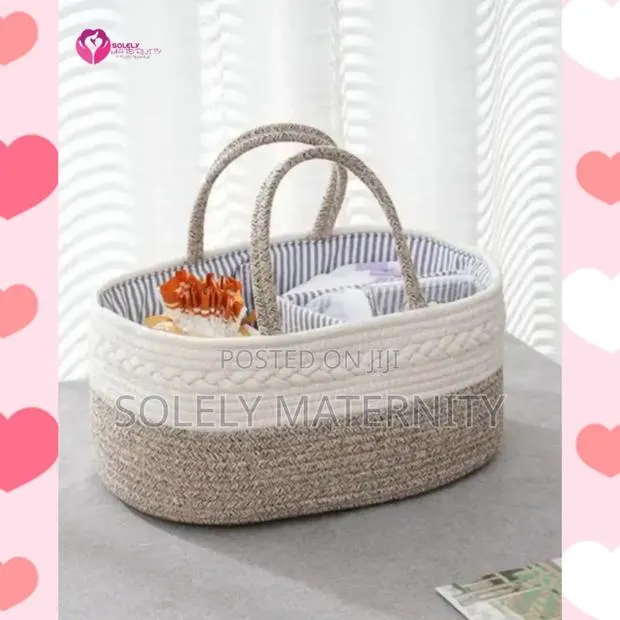 Heavy Woven Neutral Diaper Caddy Bag · Photo 1