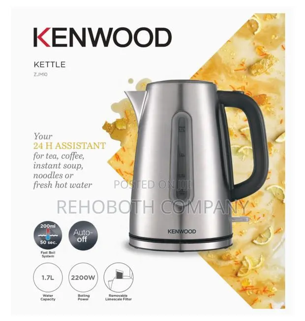 Kenwood Kettle, Stainless Steel, 2200w, 1.7l, · Photo 1