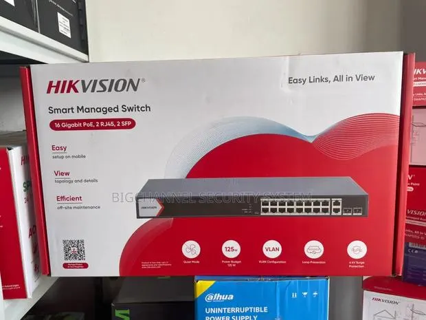 Hikvision Smart Managed Switch 16 Gigabit Poe, 2 Rj45, 2 SFP · Photo 1