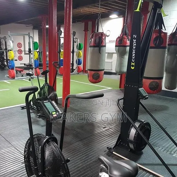 Pro Heavy Duty Large Rubber Gym Black Grooved Mat Commercial Flooring · Photo 1
