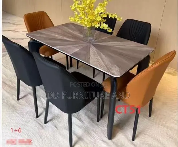 6 Seater Dining Set Brown · Photo 1