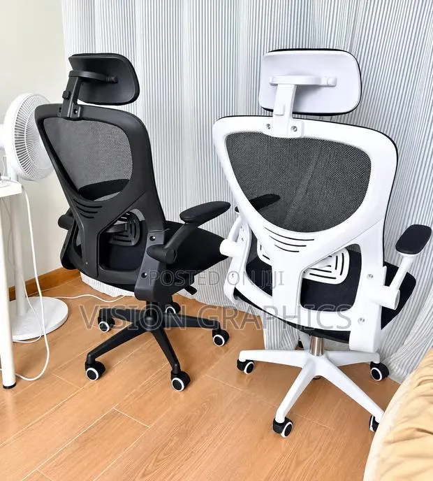 Office Chair and Gaming Chair With Headrest Black/White