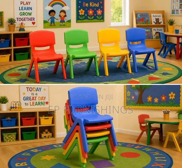 Colorful Stackable Preschool Chairs · Photo 1