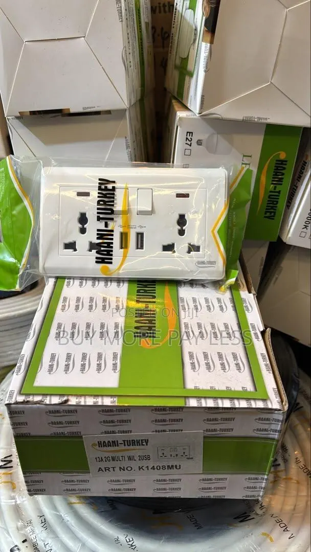 13amp Double Socket With Usb Haani Turkey · Photo 1
