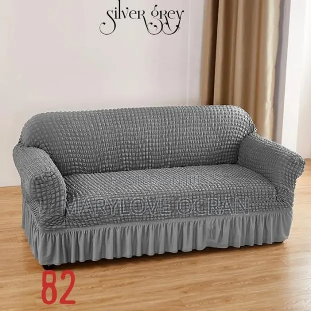 Silver Grey Skirt Sofa Covers (Set) · Photo 1