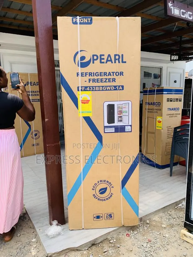 Available Now Pearl Double Door Fridge PF-433bg Black · Photo 1