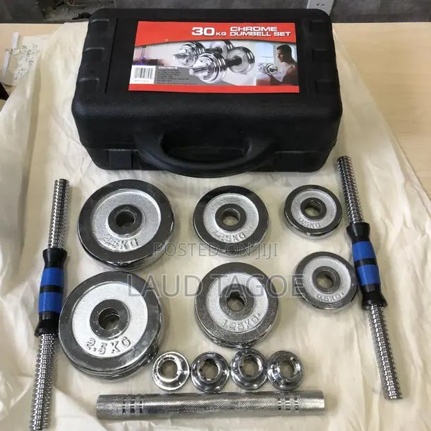 30kg Dumbbell Set Chrome Plated