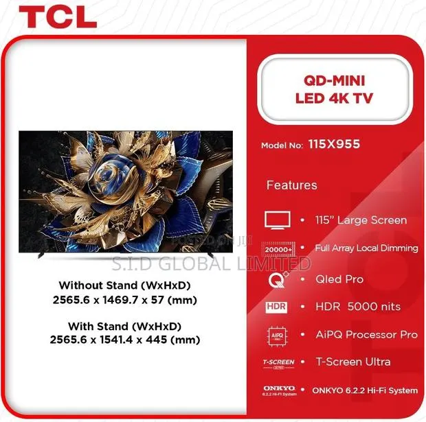 115x955 Tcl 115′′ Qd Mini Led 4k Television · Photo 1