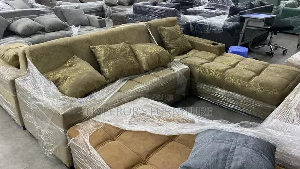 Quality L-shape Sofa With Golden Patterns · Photo 1
