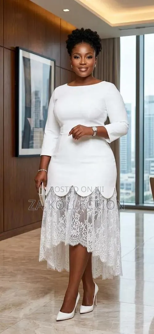 Elegantll Ladies White Dress for Weddings/ Parties/ Church · Photo 1