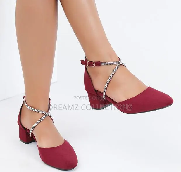 Rhinestone Strap Block-Heel Shoe · Photo 1