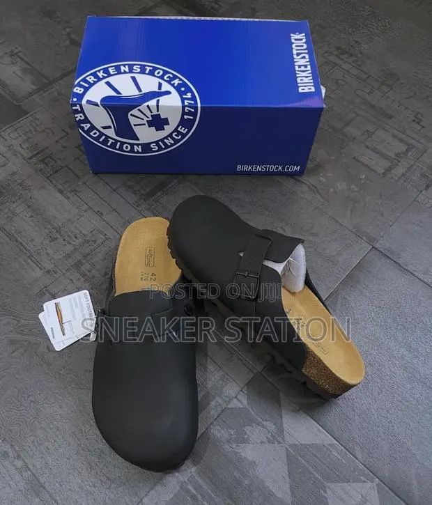 Birkenstock Boston Leather Black/ Brown