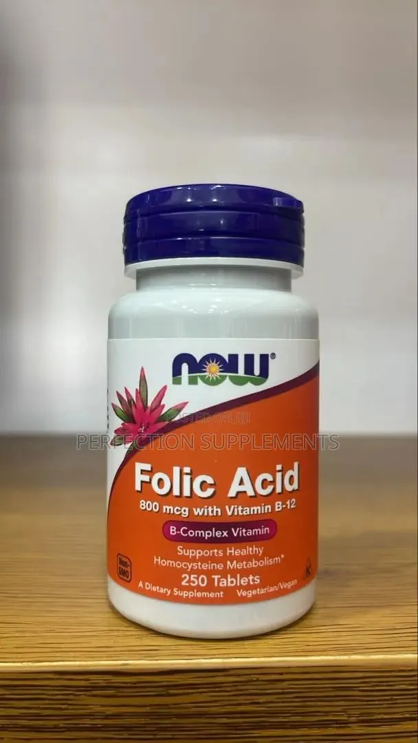 Folic Acid 800 MCG With Vitamin B-12 Tablets B-Complex Vitamin · Photo 1
