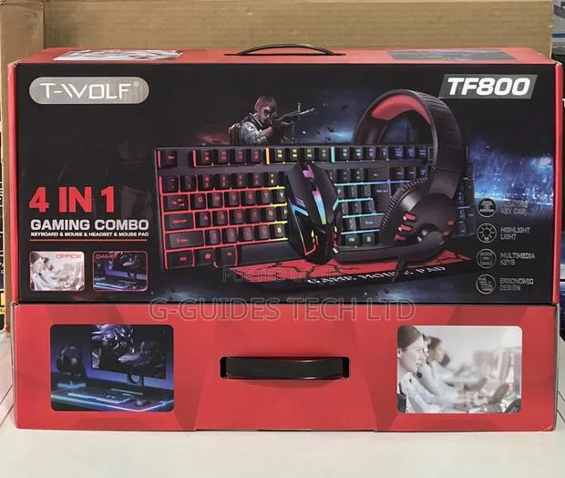 T-Wolf Tf800 4-in-1 Gaming Combo Keyboard/ Mouse/ Headset/ Mouse Pad · Photo 1