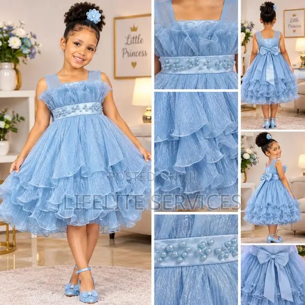 Young Girls Applique Elegant Dresses for 6months-7yrs · Photo 2