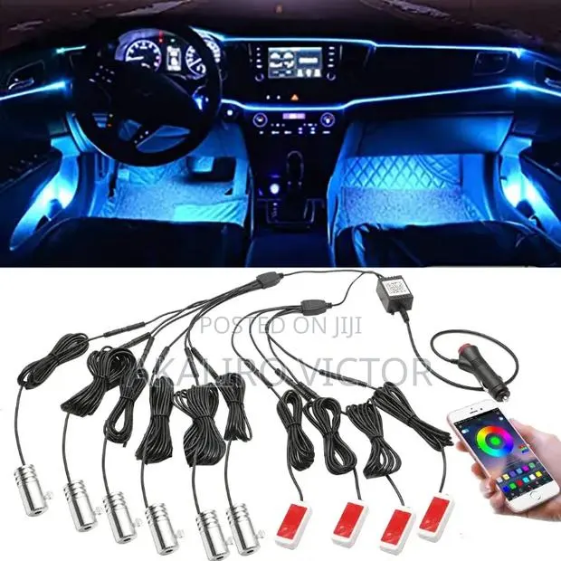 Car Interior RGB Ambient LED Strip Lights - App Controlled ‎ · Photo 1