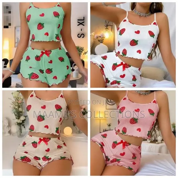 Softscene Strawberry Printed Cami Shorts Pajama Set /Sleepwear · Photo 1