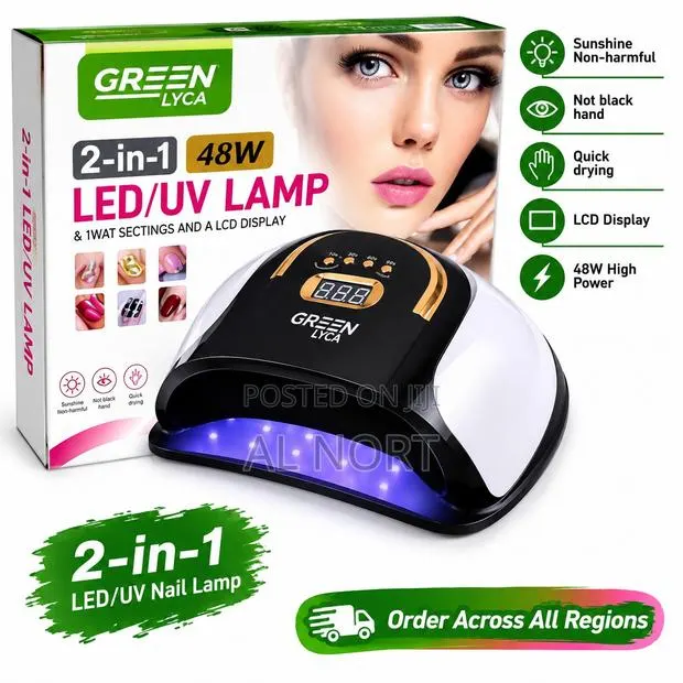 GREEN LYCA GL69818 2-in-1 LED/UV Nail Lamp – 48W – Black White · Photo 1