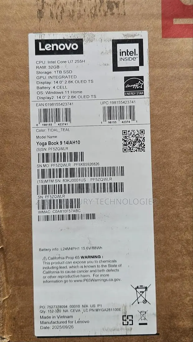 New Laptop Lenovo Yoga Book 9i 32GB Intel Core Ultra 7 SSD 1T · Photo 1