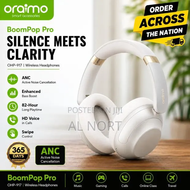 Oraimo Boompop Pro Wireless Headphones Ohp-917 · Photo 1