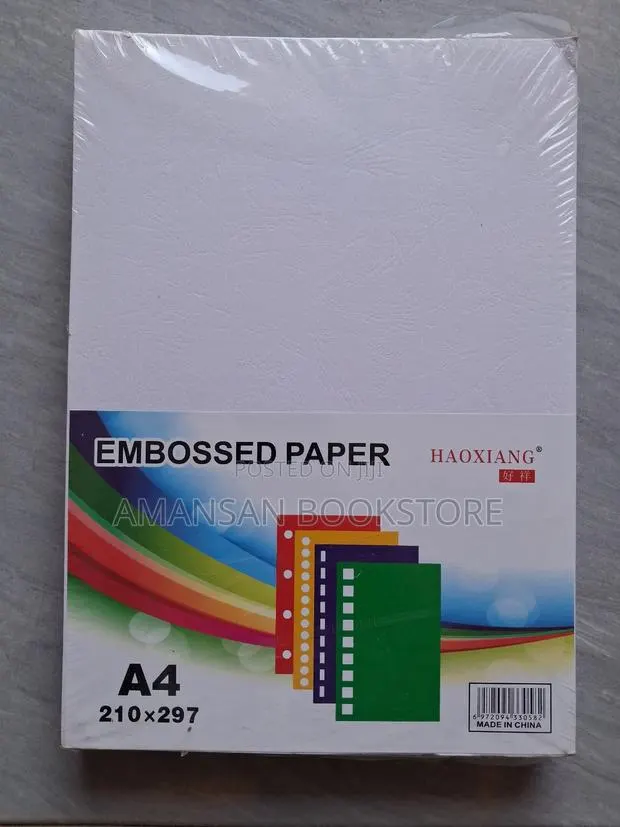 A4 Embossed Paper (White Binding Cover, 230 Gsm, 100 Sheets) · Photo 1