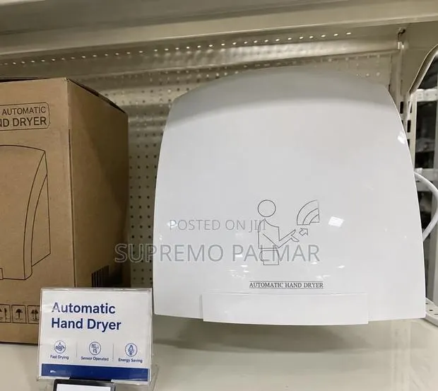 Automatic Hand Dryer, Sensor Operated, 1200W - White · Photo 1
