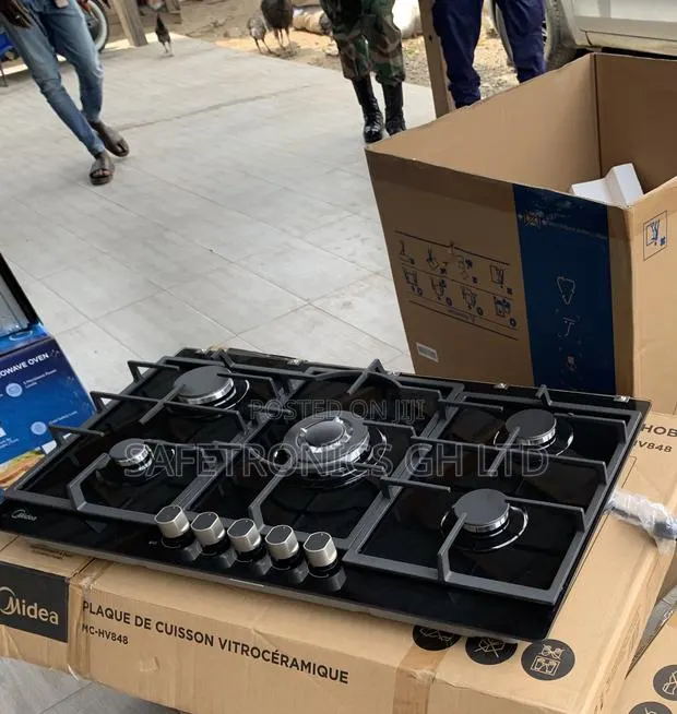 Brand New Midea 90cm Gas Hob – Black Glass 90GP095 · Photo 1
