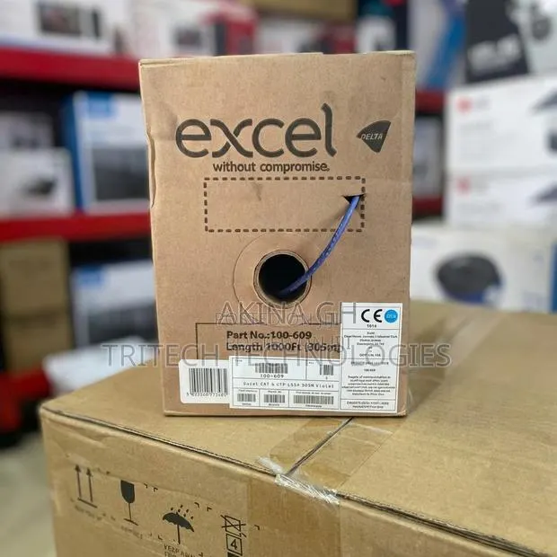Excel 100-609 - Cat6 U/Utp 25awg Violet Bx305m · Photo 1