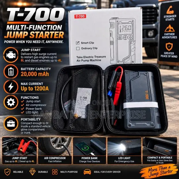 T-700 Jump Starter With Air Compressor Power Bank · Photo 1