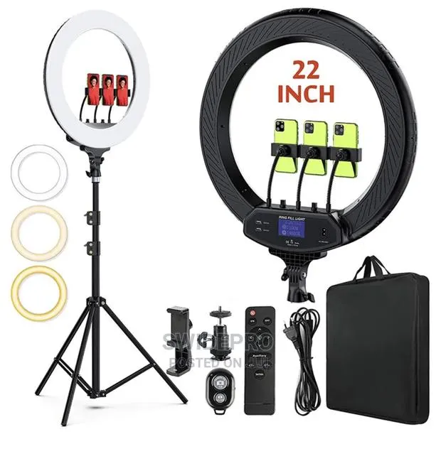 22 Inches Ring Light With Stand, Bag and Remote · Photo 1