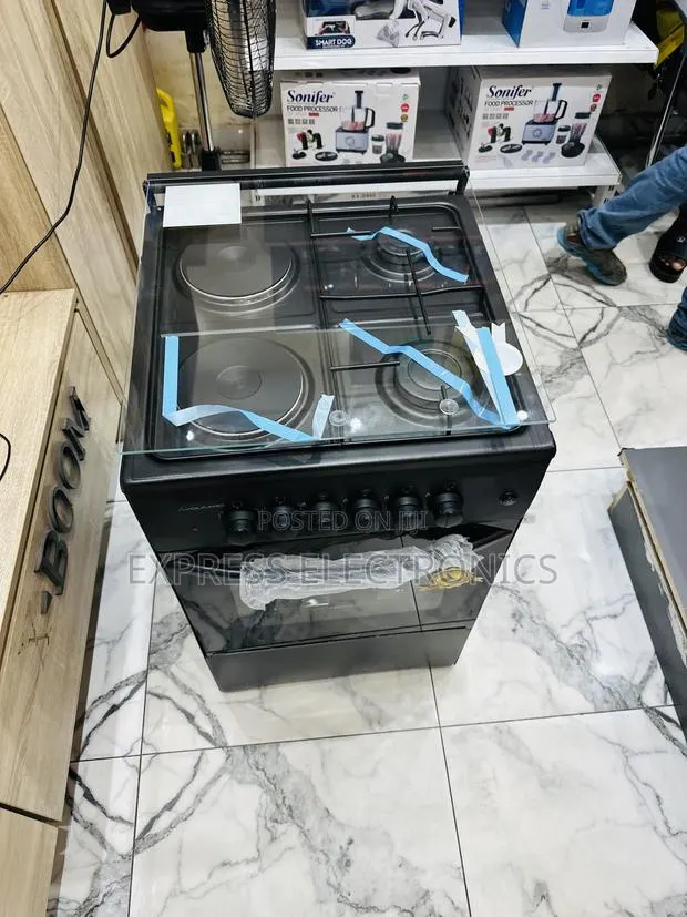 2-2 Gas Electric Cooker Oven Grill Black Volcano · Photo 1