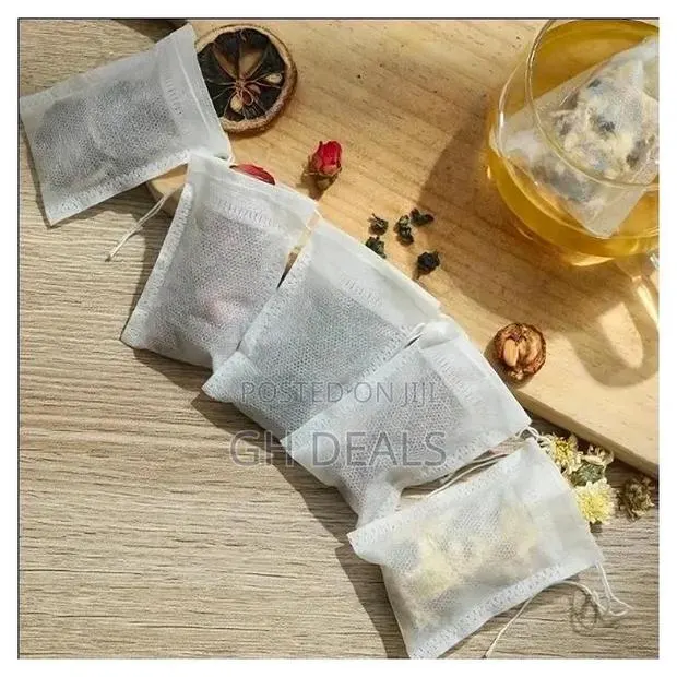 100 Pieces Reusable Non-woven Tea Bags With Drawstring - Durable · Photo 1