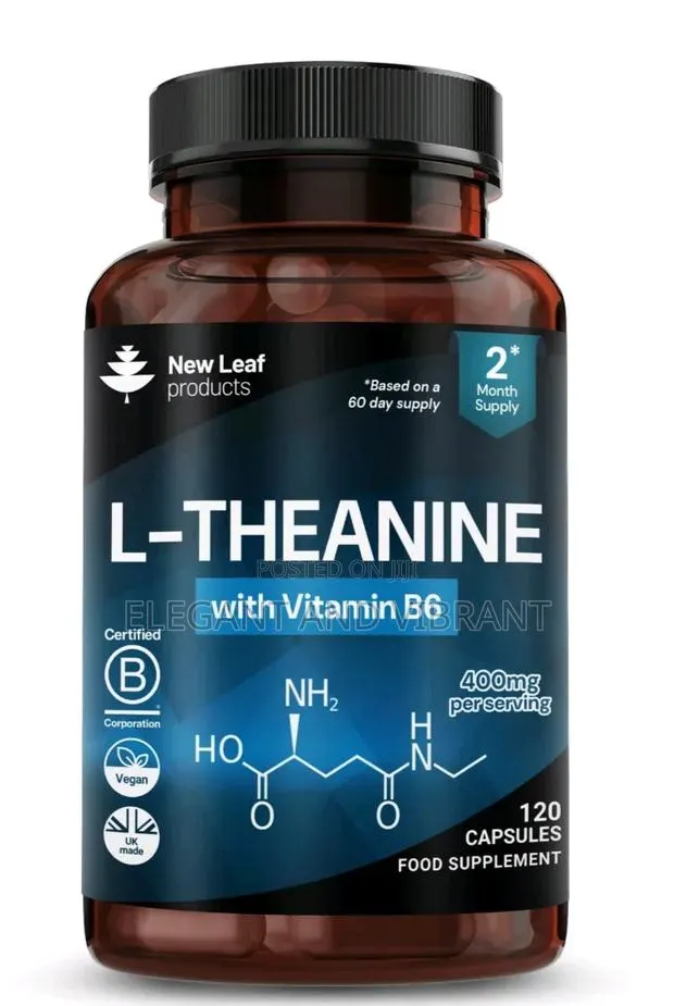 L-Theanine Enriched With Vitamin B6 - 120 High Strength 400mg Capsules · Photo 1