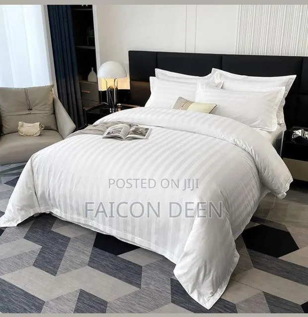 Classic Hotel Collection ;White Stripped Duvet Cover Only · Photo 1